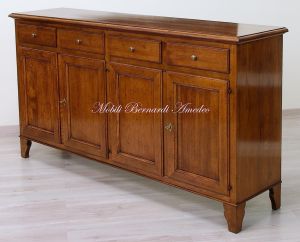 Credenza in legno massiccio con 4 ante e 4 cassetti da taverna o cucina